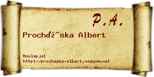 Procháska Albert névjegykártya