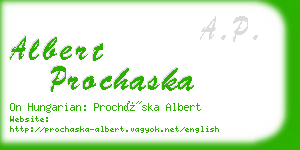 albert prochaska business card